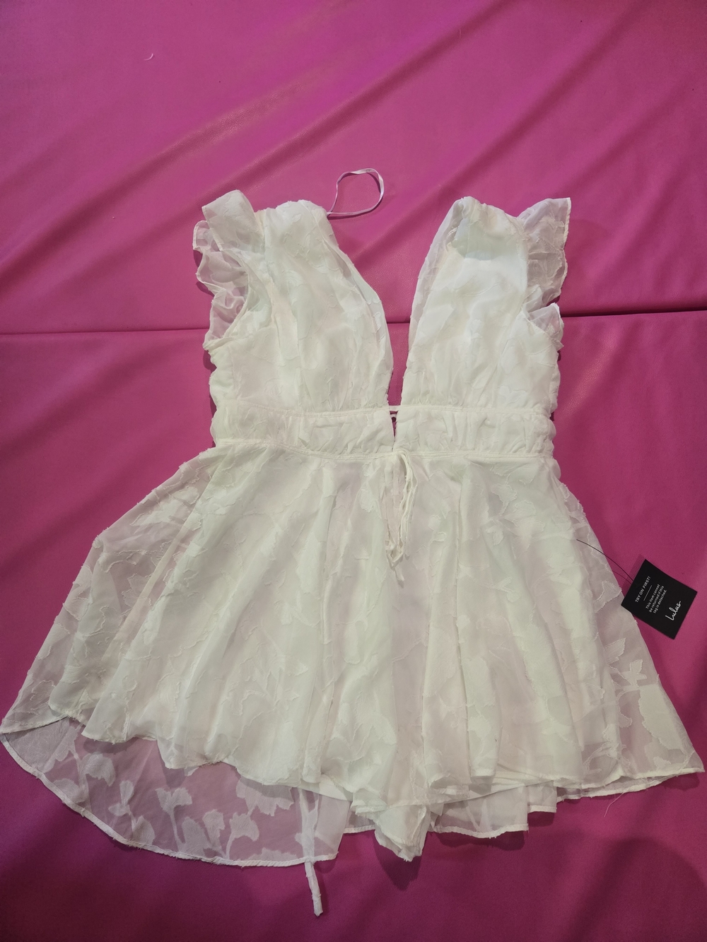 Lulu's White Floral Lace Romper